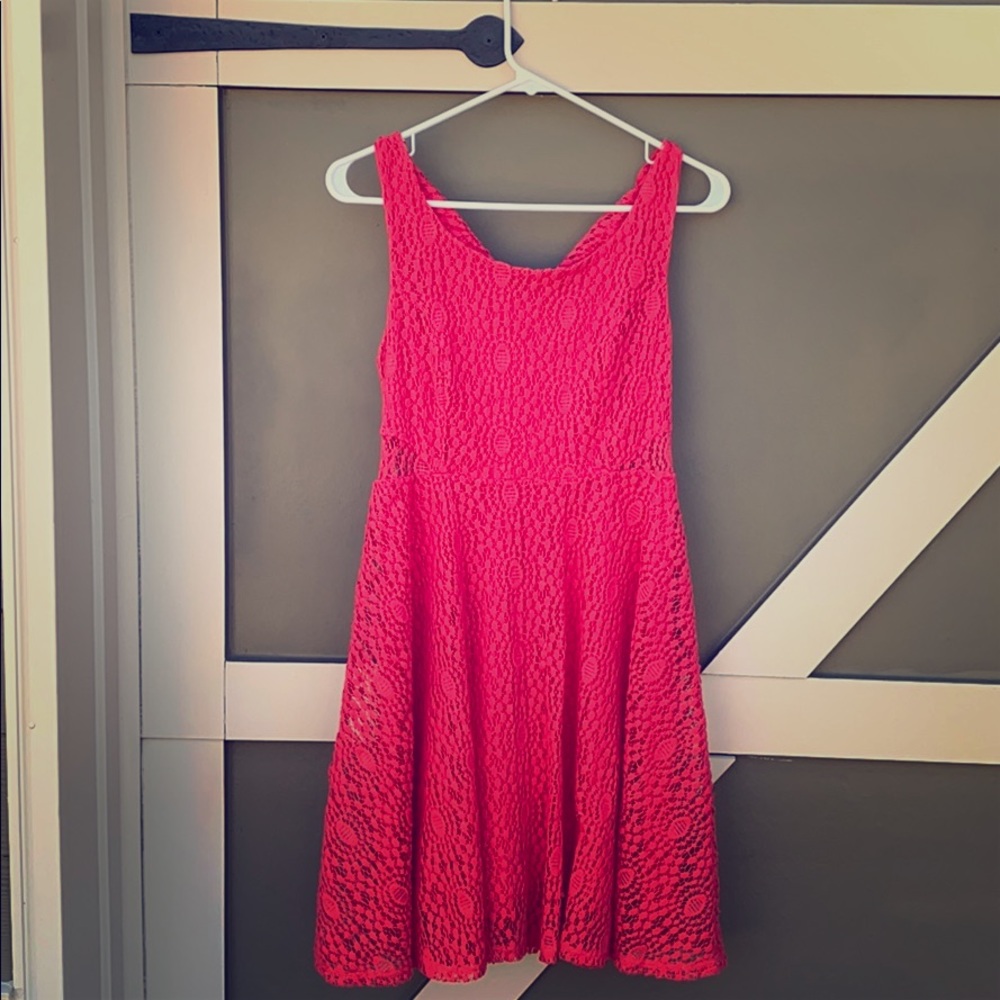 Red lace dress